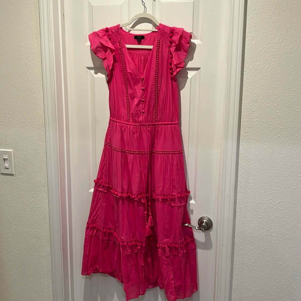 J.Crew hot pink party dress